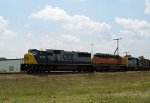 CSX 8739 leads a train towards the yard